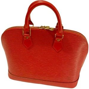 Louis Vuitton Alma Epi Pm Red Leather Satchel